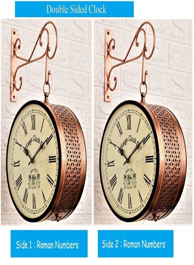 Vintage Clock Handcrafted Double Side Wall Clock 1 Year Warranty / 6557-10-RR - Image 2